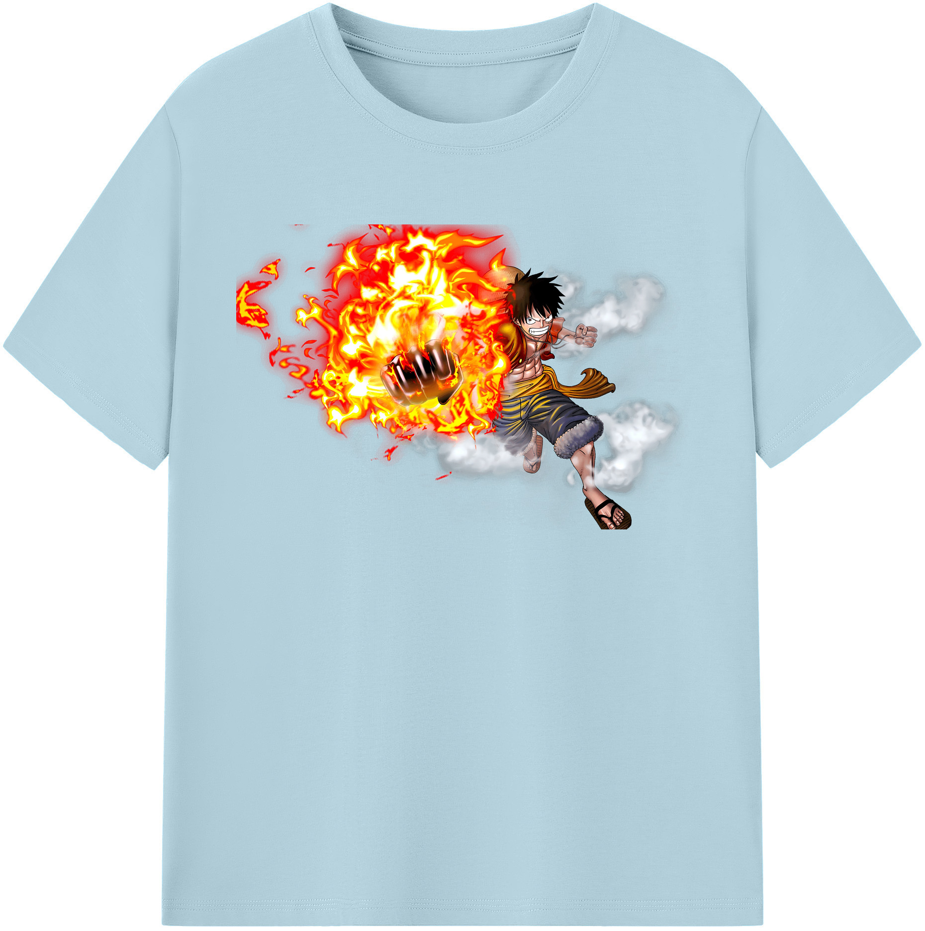 ワンピース モンキー・D・ルフィ ONE PIECE Monkey D. Luffy 綿100％半袖Tシャツ（フロントプリント）